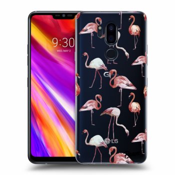 Picasee silikonowe przeźroczyste etui na LG G7 ThinQ - Flamingos