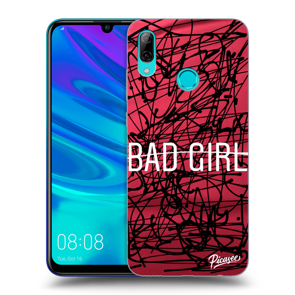 Picasee silikonowe czarne etui na Huawei P Smart 2019 - Bad girl