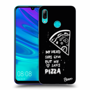 Picasee silikonowe czarne etui na Huawei P Smart 2019 - Pizza