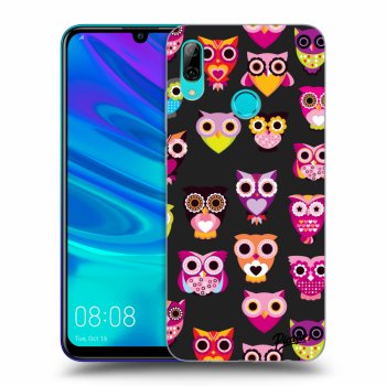Picasee silikonowe czarne etui na Huawei P Smart 2019 - Owls