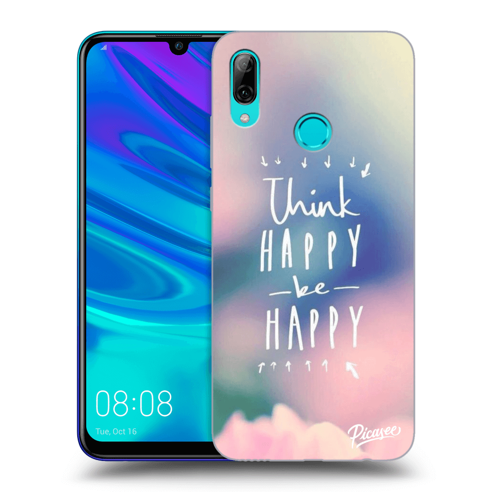 Picasee silikonowe przeźroczyste etui na Huawei P Smart 2019 - Think happy be happy