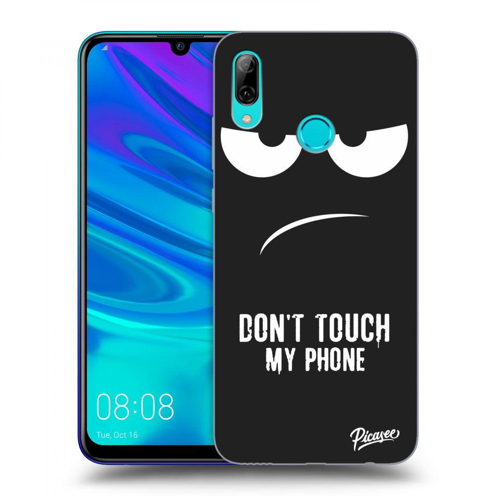 Picasee silikonowe czarne etui na Huawei P Smart 2019 - Don't Touch My Phone
