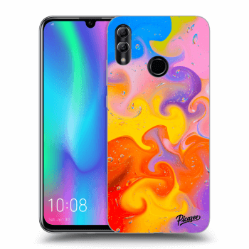 Picasee silikonowe czarne etui na Honor 10 Lite - Bubbles