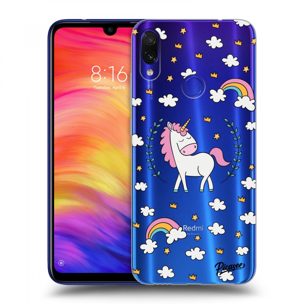 Picasee silikonowe przeźroczyste etui na Xiaomi Redmi Note 7 - Unicorn star heaven