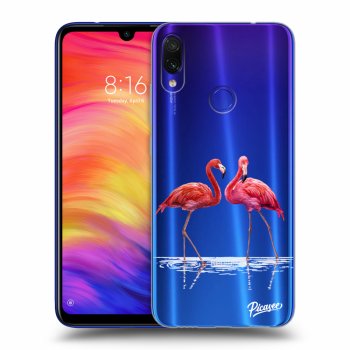 Picasee silikonowe przeźroczyste etui na Xiaomi Redmi Note 7 - Flamingos couple