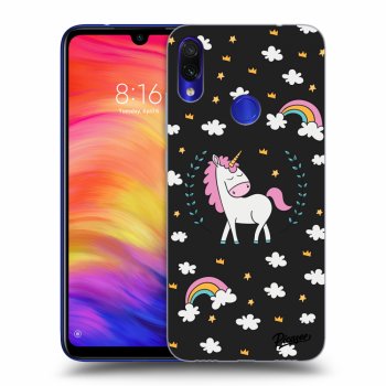 Picasee silikonowe czarne etui na Xiaomi Redmi Note 7 - Unicorn star heaven