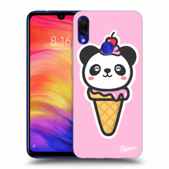 Picasee silikonowe czarne etui na Xiaomi Redmi Note 7 - Ice Cream Panda