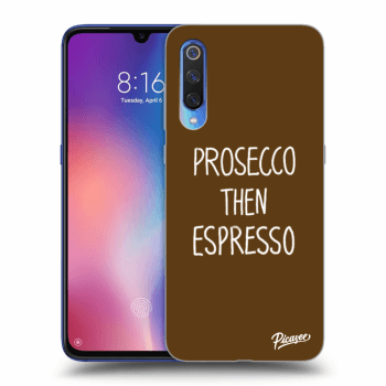 Picasee silikonowe czarne etui na Xiaomi Mi 9 - Prosecco then espresso