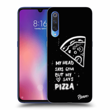 Picasee silikonowe czarne etui na Xiaomi Mi 9 - Pizza