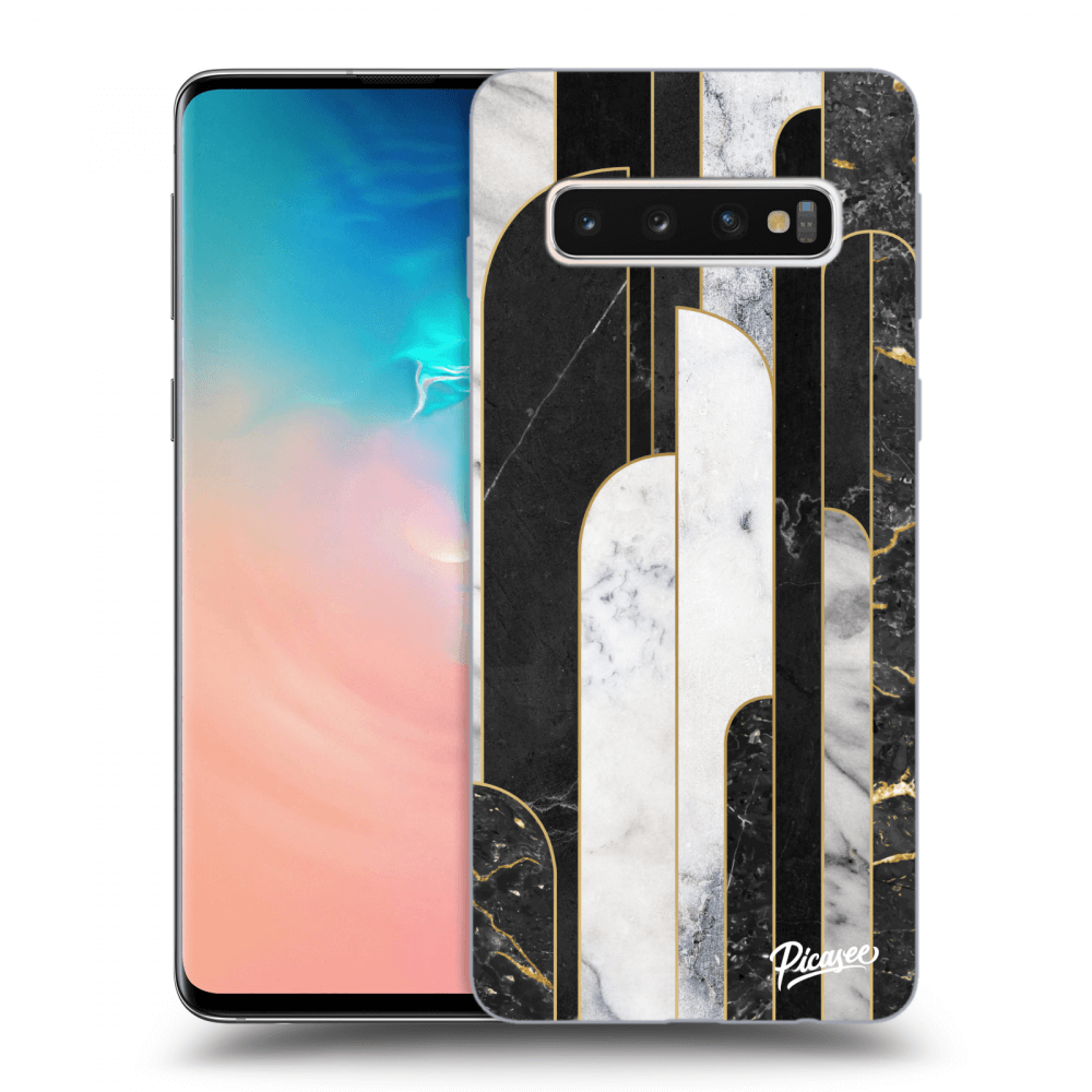 Picasee ULTIMATE CASE pro Samsung Galaxy S10 G973 - Black & White tile