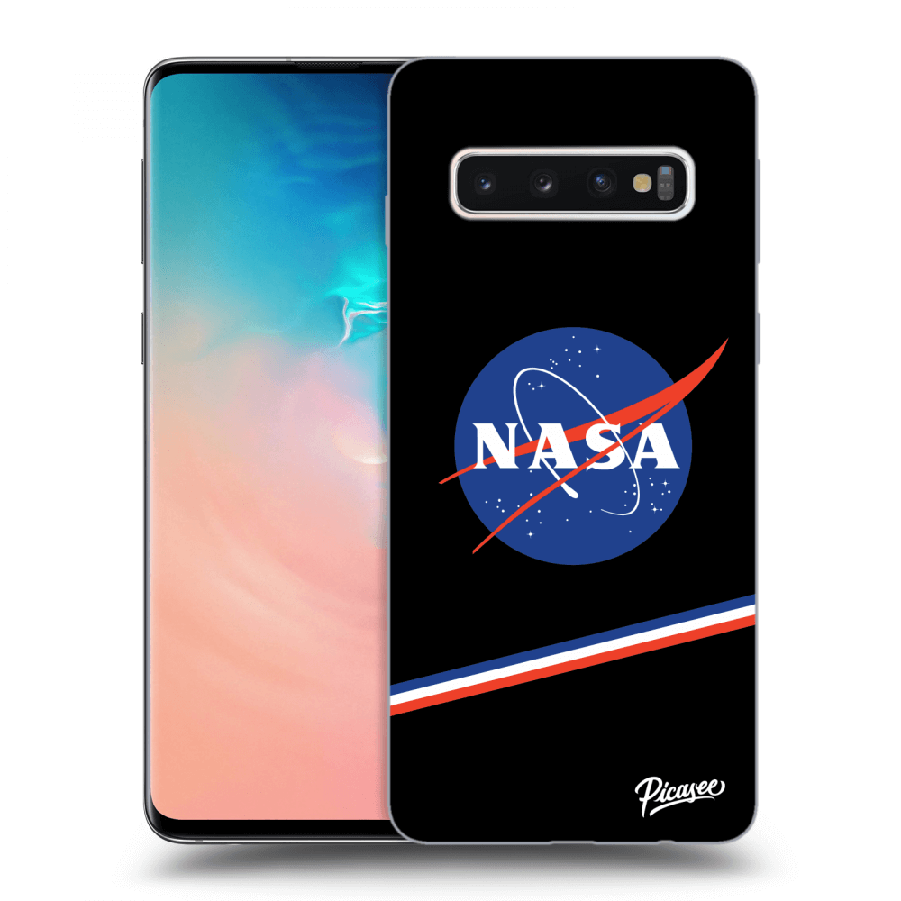 Picasee silikonowe czarne etui na Samsung Galaxy S10 G973 - NASA Original