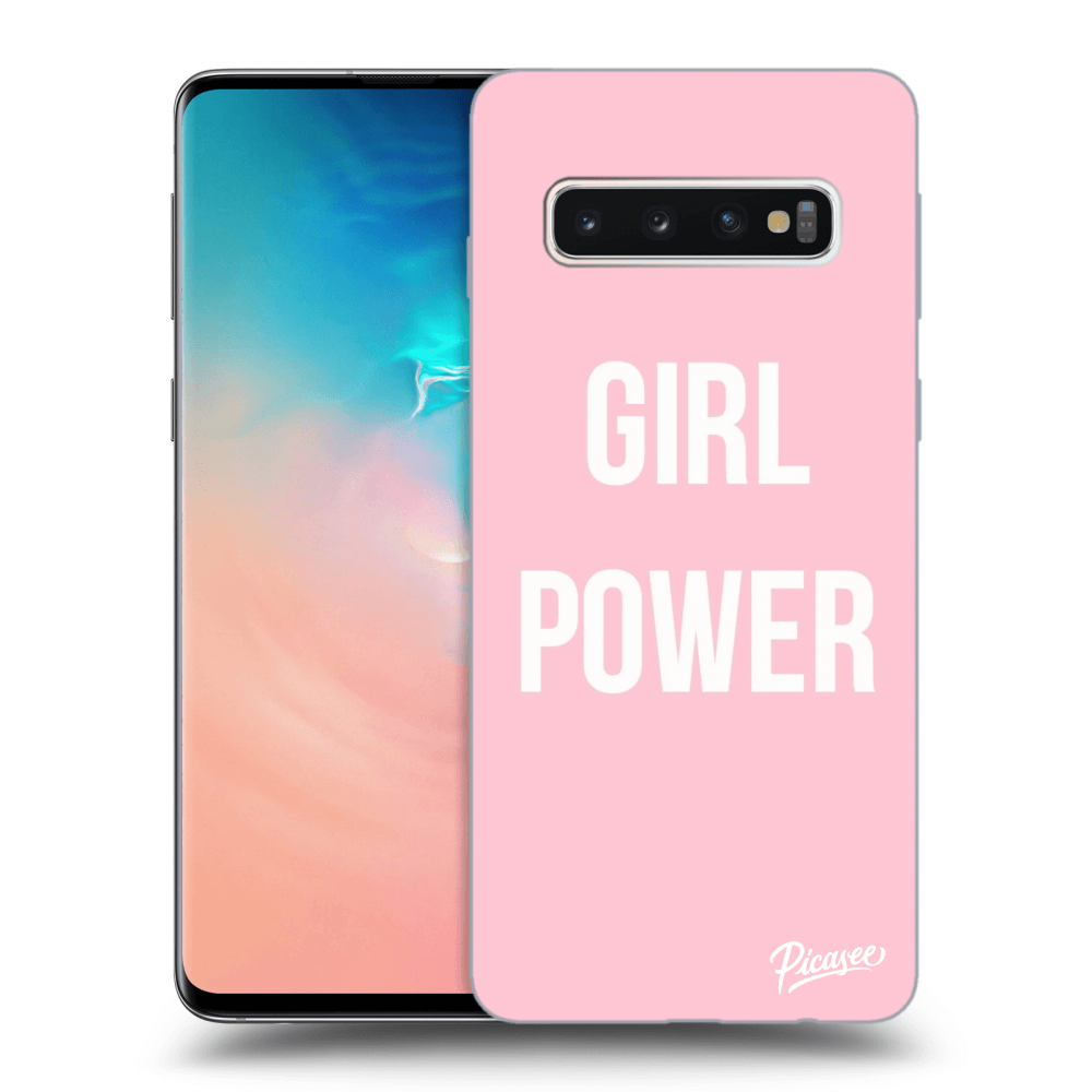 Picasee silikonowe przeźroczyste etui na Samsung Galaxy S10 G973 - Girl power