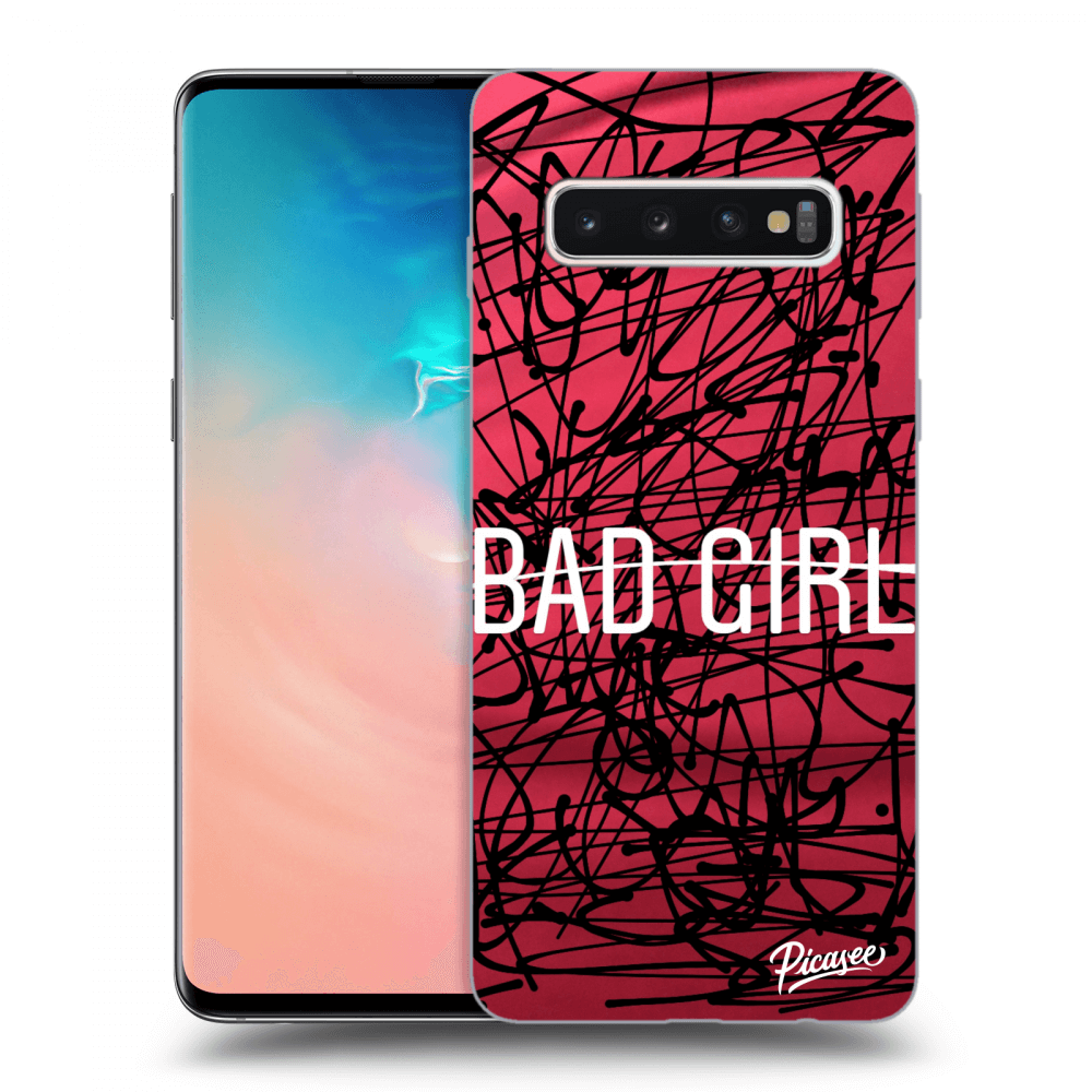 Picasee silikonowe przeźroczyste etui na Samsung Galaxy S10 G973 - Bad girl