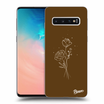 Etui na Samsung Galaxy S10 G973 - Brown flowers