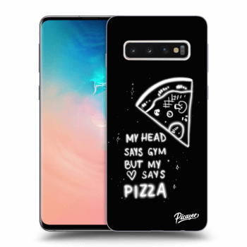 Picasee silikonowe czarne etui na Samsung Galaxy S10 G973 - Pizza