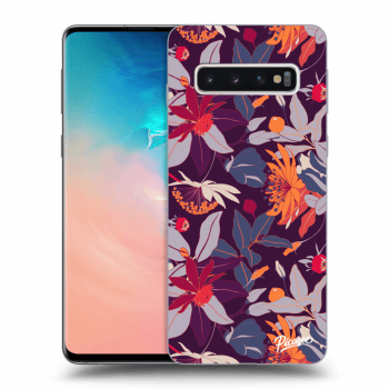 Picasee ULTIMATE CASE pro Samsung Galaxy S10 G973 - Purple Leaf