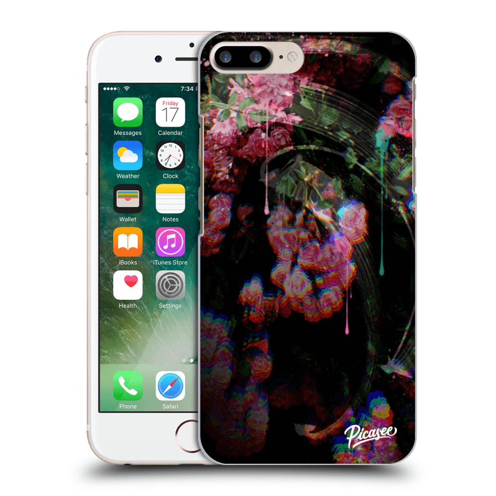 Picasee silikonowe przeźroczyste etui na Apple iPhone 8 Plus - Rosebush limited