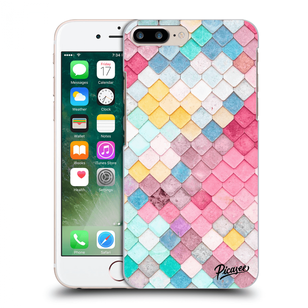 Picasee silikonowe przeźroczyste etui na Apple iPhone 8 Plus - Colorful roof