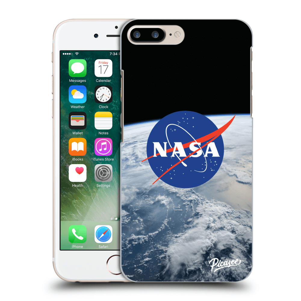 Picasee silikonowe przeźroczyste etui na Apple iPhone 8 Plus - Nasa Earth