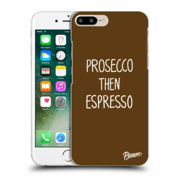 Picasee silikonowe czarne etui na Apple iPhone 8 Plus - Prosecco then espresso