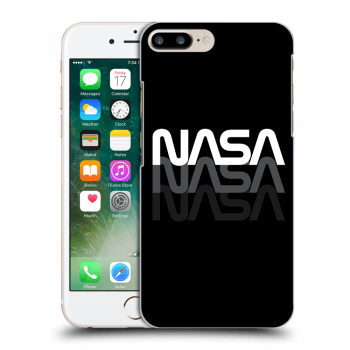 Picasee silikonowe czarne etui na Apple iPhone 8 Plus - NASA Triple