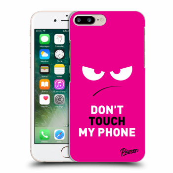 Picasee silikonowe przeźroczyste etui na Apple iPhone 8 Plus - Angry Eyes - Pink