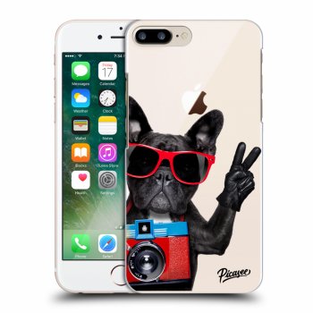 Picasee silikonowe przeźroczyste etui na Apple iPhone 8 Plus - French Bulldog