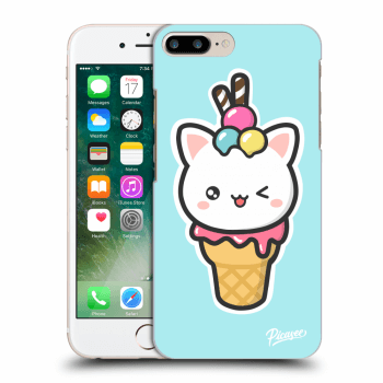 Picasee silikonowe czarne etui na Apple iPhone 8 Plus - Ice Cream Cat