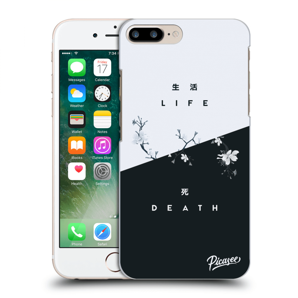 Picasee silikonowe czarne etui na Apple iPhone 8 Plus - Life - Death
