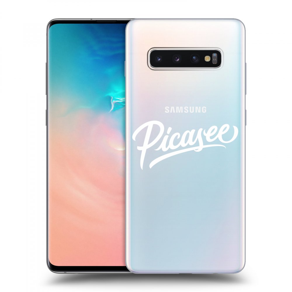Picasee silikonowe przeźroczyste etui na Samsung Galaxy S10 Plus G975 - Picasee - White