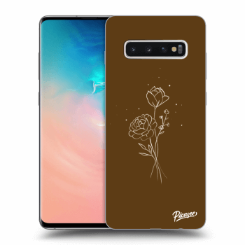 Etui na Samsung Galaxy S10 Plus G975 - Brown flowers