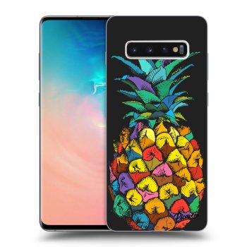 Picasee silikonowe czarne etui na Samsung Galaxy S10 Plus G975 - Pineapple