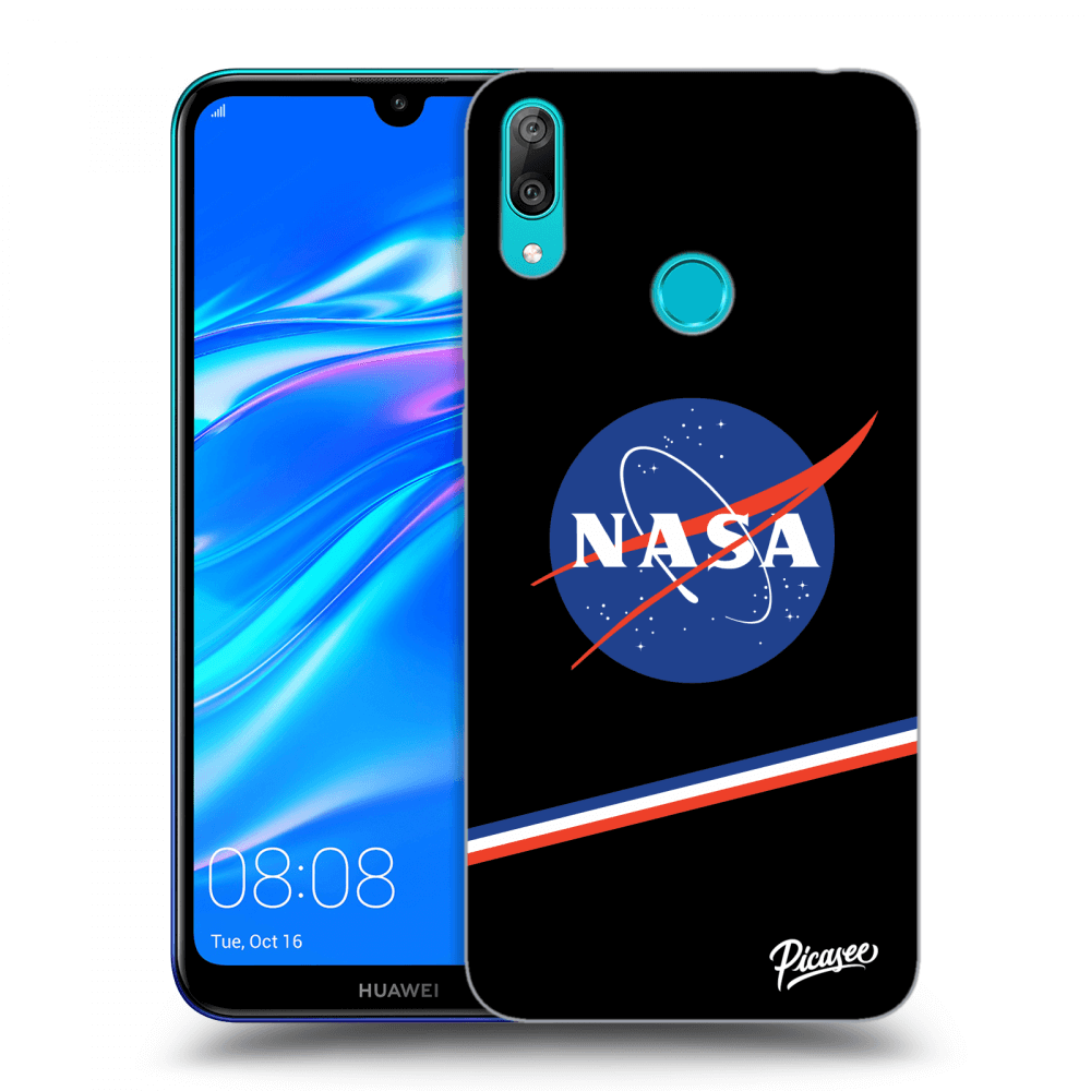 Picasee silikonowe czarne etui na Huawei Y7 2019 - NASA Original