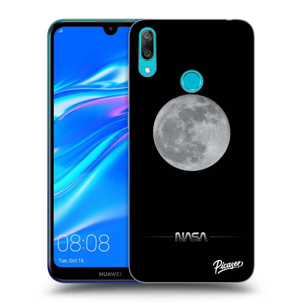 Picasee silikonowe czarne etui na Huawei Y7 2019 - Moon Minimal
