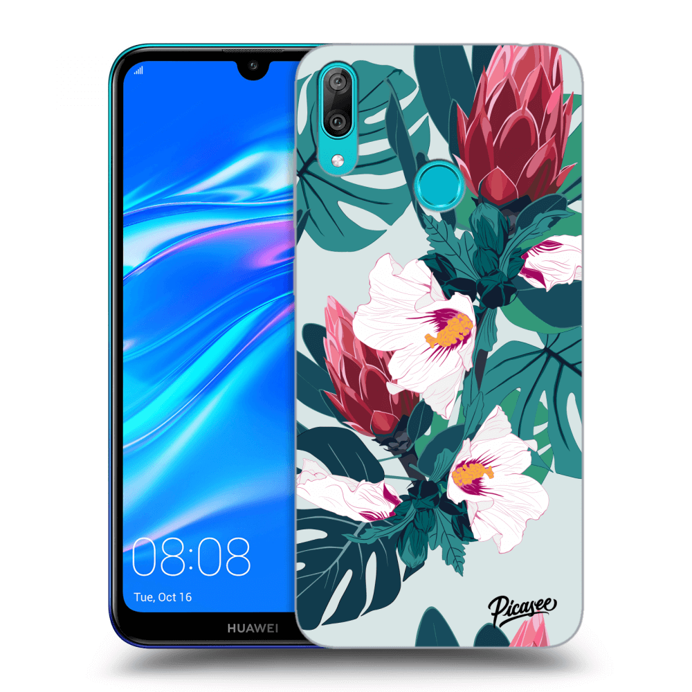 Picasee silikonowe przeźroczyste etui na Huawei Y7 2019 - Rhododendron