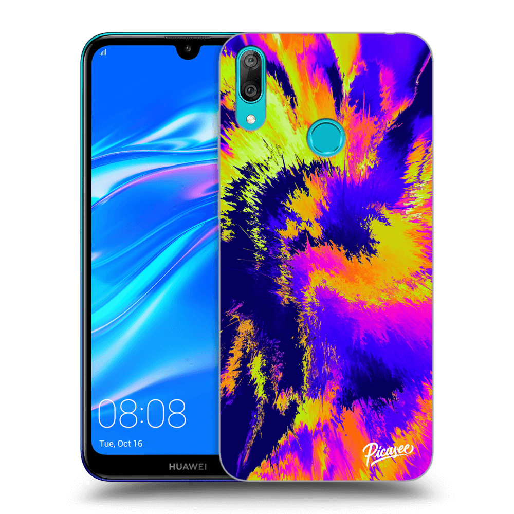 Picasee silikonowe przeźroczyste etui na Huawei Y7 2019 - Burn