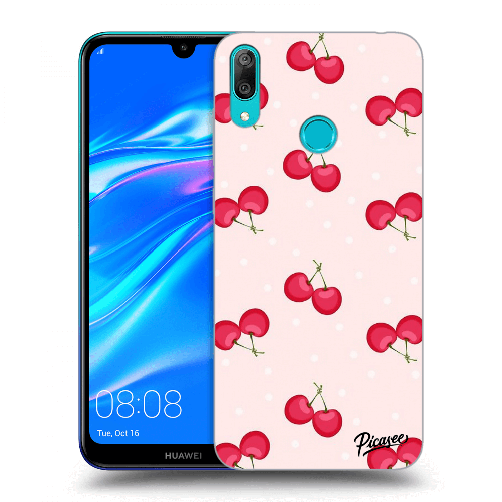 Picasee silikonowe przeźroczyste etui na Huawei Y7 2019 - Cherries