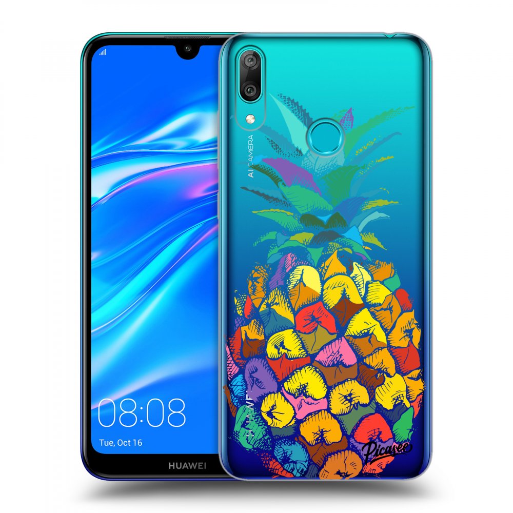 Picasee silikonowe przeźroczyste etui na Huawei Y7 2019 - Pineapple