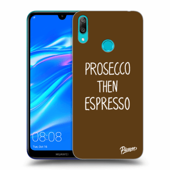 Picasee silikonowe czarne etui na Huawei Y7 2019 - Prosecco then espresso