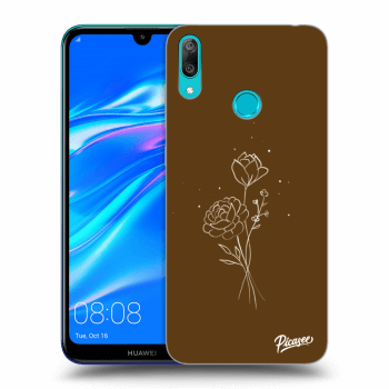 Etui na Huawei Y7 2019 - Brown flowers