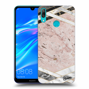Etui na Huawei Y7 2019 - Pink geometry