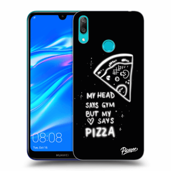 Picasee silikonowe czarne etui na Huawei Y7 2019 - Pizza