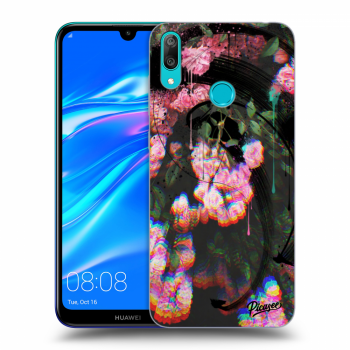 Picasee silikonowe przeźroczyste etui na Huawei Y7 2019 - Rosebush black