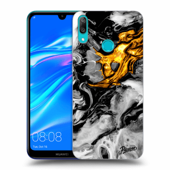 Etui na Huawei Y7 2019 - Black Gold 2