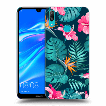 Etui na Huawei Y7 2019 - Pink Monstera