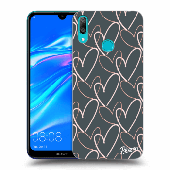 Picasee silikonowe czarne etui na Huawei Y7 2019 - Lots of love