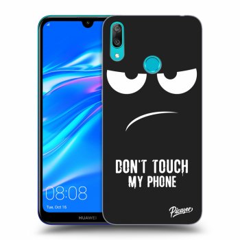 Picasee silikonowe czarne etui na Huawei Y7 2019 - Don't Touch My Phone