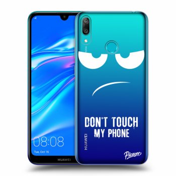 Picasee silikonowe przeźroczyste etui na Huawei Y7 2019 - Don't Touch My Phone