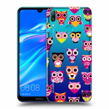 Picasee silikonowe przeźroczyste etui na Huawei Y7 2019 - Owls