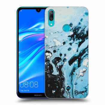 Picasee silikonowe czarne etui na Huawei Y7 2019 - Organic blue